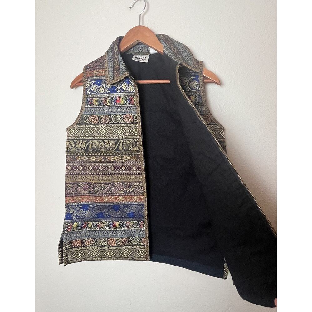 Chico’s Design Embroidered Vest Multicolor Full Zip Women’s Sz 0 (Small) - Picture 7 of 10